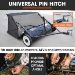 PlantCraft Lawn Sweeper 38" Wide, Tow Behind Leaf and Grass Clipping Collector, Universal Hitch for Ride on Mower, Garden Tractor - Image 5
