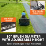 PlantCraft Lawn Sweeper 48" Wide, Tow Behind Leaf and Grass Clipping Collector, Universal Hitch for Ride on Mower, Garden Tractor - Image 2