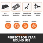 PlantCraft Lawn Sweeper 48" Wide, Tow Behind Leaf and Grass Clipping Collector, Universal Hitch for Ride on Mower, Garden Tractor - Image 7