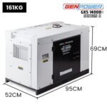 GENPOWER 8.4kW Peak 6kW Rated Commercial Diesel Generator, RCD Safety Switch, Electric Key Start, 2 x 15A, Single Phase - Image 13