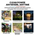 GENPOWER 6.2kW Peak 6.0kW Inverter Generator, Push Button & Remote Start, 15L Tank, Portable w/ Wheels, Camping, Backup - Image 3