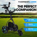 THOMSON Golf Buggy Electric Trolley Automatic Motorised Foldable Cart LED Black - Image 2
