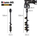 BAUMR-AG Post Hole Auger for BSR5000 Mini Loader Skid Steer, with 100mm & 200mm Bits, Quick Connect Hydraulics - Image 6