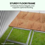 PlantCraft Galvanised Steel Garden Shed 2.58 x 3.13 x 2.02m, with 2 Sliding Doors, 4 Air Vents, Gable Roof, Floor Frame - Image 8