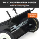 PlantCraft Push Lawn Sweeper, 26" Wide Leaf and Grass Clipping Collector - Image 4