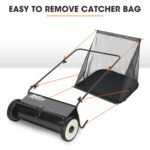 PlantCraft Push Lawn Sweeper, 26" Wide Leaf and Grass Clipping Collector - Image 6