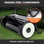 PlantCraft Push Lawn Sweeper, 26" Wide Leaf and Grass Clipping Collector - Image 7