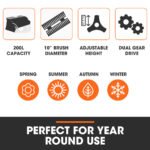 PlantCraft Push Lawn Sweeper, 26" Wide Leaf and Grass Clipping Collector - Image 8