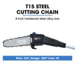 POWERBLADE 20V Cordless Pole Saw & Hedge Trimmer Combo, 8" Chainsaw Pruner & 20" Hedger, Telescopic Handle, Battery and Fast Charger Kit - Image 6