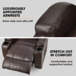 FORTIA Electric Massage Lift Recliner Chair Faux Leather 8 Point Massage Heating, Dark Crimson - Image 9