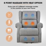 FORTIA Electric Recliner Lift Heat Chair for Elderly, Massage, Heat Therapy, Aged Care, Grey - Image 5