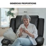 FORTIA Luxury Recliner Lounge Chair, Single Faux Leather Armchair, for Home Theatre Cinema, Elderly, Black - Image 4