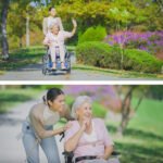 EQUIPMED Folding Aluminium Wheelchair, 20" Wheels, Park Brakes, 100kg Capacity, Blue - Image 5