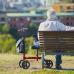 Equipmed Knee Scooter Walker, Dual Brakes - Bag - Broken Leg Ankle Foot Mobility - Crutches Alternative - Red - Image 8