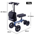 EQUIPMED Knee Scooter Walker, 10 inch Tyres Dual Brakes Bag - Broken Leg Ankle Foot Mobility - Crutches Alternative - Blue - Image 7