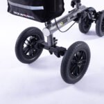 EQUIPMED Knee Scooter Walker, 10 inch Tyres Dual Brakes Bag - Broken Leg Ankle Foot Mobility - Crutches Alternative - Titanium colour - Image 3
