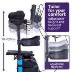 EQUIPMED Upright Rollator Walker with Forearm Support Rests, Mobilty Aid with Seat, Blue - Image 6