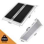 EQUIPMED 91cm Portable Folding Aluminium Access Ramp, 272kg Rated, Black Ultra-Grip, for Wheelchair, Mobility Scooter - Image 5