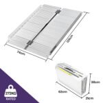 EQUIPMED 123cm Portable Folding Aluminium Access Ramp 272kg Rated, Silver, for Wheelchair, Mobility Scooter - Image 2