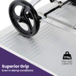 EQUIPMED 123cm Portable Folding Aluminium Access Ramp 272kg Rated, Silver, for Wheelchair, Mobility Scooter - Image 3