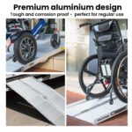 EQUIPMED 123cm Portable Folding Aluminium Access Ramp 272kg Rated, Silver, for Wheelchair, Mobility Scooter - Image 6