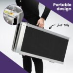 Equipmed 123cm Portable Folding Aluminium Access Ramp, 272kg Rated, Black Ultra-Grip, for Wheelchair, Mobility Scooter - Image 3