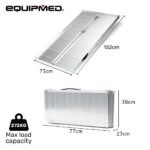 EQUIPMED 152cm Portable Folding Aluminium Access Ramp, 272kg Rated, for Wheelchair, Mobility Scooter, Rollator - Image 9