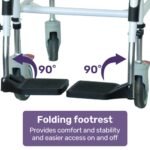 Equipmed Commode Shower Chair, Over Toilet or Bedside 136kg Capacity Aluminium frame with Wheels, Black - Image 8