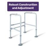 Equipmed Over Toilet Support Frame Safety Grab Aid Rail, 125kg Capacity, Adjustable Height and Width - Image 3