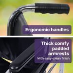 Equipmed Folding Manual Wheelchair Self Propelled, 24" Rear Wheels, Chrome Steel Frame, 46cm Wide Seat, 100kg Capacity, Park Brakes - Image 6