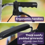 Equipmed Folding Manual Reclining Wheelchair Self Propelled, 24" Rear Wheels, Chrome Steel Frame, 46cm Wide Seat, 100kg Capacity, Park Brakes - Image 7