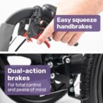 Equipmed Folding Transit Wheelchair, Lightweight Aluminium for Easy Transport, Grey - Image 5