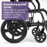 Equipmed Folding Transit Wheelchair, Lightweight Aluminium for Easy Transport, Grey - Image 7