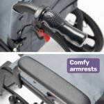 Equipmed Folding Transit Wheelchair, Lightweight Aluminium for Easy Transport, Grey - Image 8