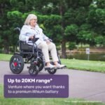 Equipmed Electric Folding Wheelchair, Wide Bariatric Chair Seat, Comfortable for S-XL, Long Range, Lithium Battery, Black/Grey - Image 2