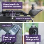 Equipmed Electric Folding Wheelchair, Wide Bariatric Chair Seat, Comfortable for S-XL, Long Range, Lithium Battery, Black/Grey - Image 6