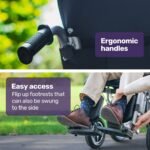 Equipmed Electric Folding Wheelchair, Wide Bariatric Chair Seat, Comfortable for S-XL, Long Range, Lithium Battery, Black/Grey - Image 7