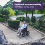 Equipmed Electric Folding Wheelchair, Wide Bariatric Chair Seat, Comfortable for S-XL, Long Range, Lithium Battery, Black/Grey - Image 8