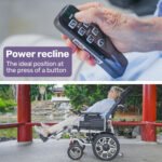 EQUIPMED Power Electric Wheelchair, Long Range, Auto Recline, Lithium Battery, 16" Rear Wheels, Headrest, Folding, Grey/Black - Image 3