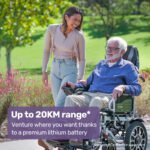 EQUIPMED Power Electric Wheelchair, Long Range, Auto Recline, Lithium Battery, 16" Rear Wheels, Headrest, Folding, Grey/Black - Image 4