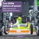 EQUIPMED Power Electric Wheelchair, Long Range, Auto Recline, Lithium Battery, 16" Rear Wheels, Headrest, Folding, Grey/Black - Image 7