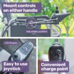 EQUIPMED Power Electric Wheelchair, Long Range, Auto Recline, Lithium Battery, 16" Rear Wheels, Headrest, Folding, Grey/Black - Image 8