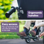 EQUIPMED Power Electric Wheelchair, Long Range, Auto Recline, Lithium Battery, 16" Rear Wheels, Headrest, Folding, Grey/Black - Image 9