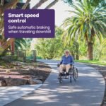 EQUIPMED Electric Wheelchair Folding, Long Range, Airline Approved, Lithium Battery, 24" Light Rear Wheels, Matte Black/Blue - Image 8