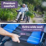 EQUIPMED Power Electric Wheelchair, Wide Bariatric Chair, Comfortable for S-XL, Long Range, Recline Adjustment, Lithium Battery, 16'' Wheels, Headrest, Folding - Image 4