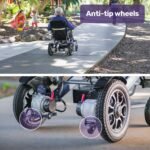 EQUIPMED Power Electric Wheelchair, Long Range, Airline Approved, Folding, Aluminium Frame, Lithium Battery, Blue - Image 15