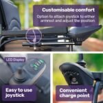 EQUIPMED Electric Wheelchair Folding, Folding, Long Range, Lithium Battery, 24" Rear Wheels, Black - Image 6