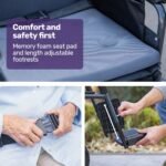 EQUIPMED Electric Wheelchair Folding, Folding, Long Range, Lithium Battery, 24" Rear Wheels, Black - Image 10