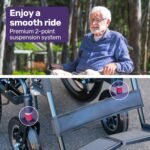 EQUIPMED Electric Wheelchair Folding, Folding, Long Range, Lithium Battery, 24" Rear Wheels, Black - Image 12