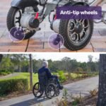 EQUIPMED Electric Wheelchair Folding, Folding, Long Range, Lithium Battery, 24" Rear Wheels, Black - Image 15